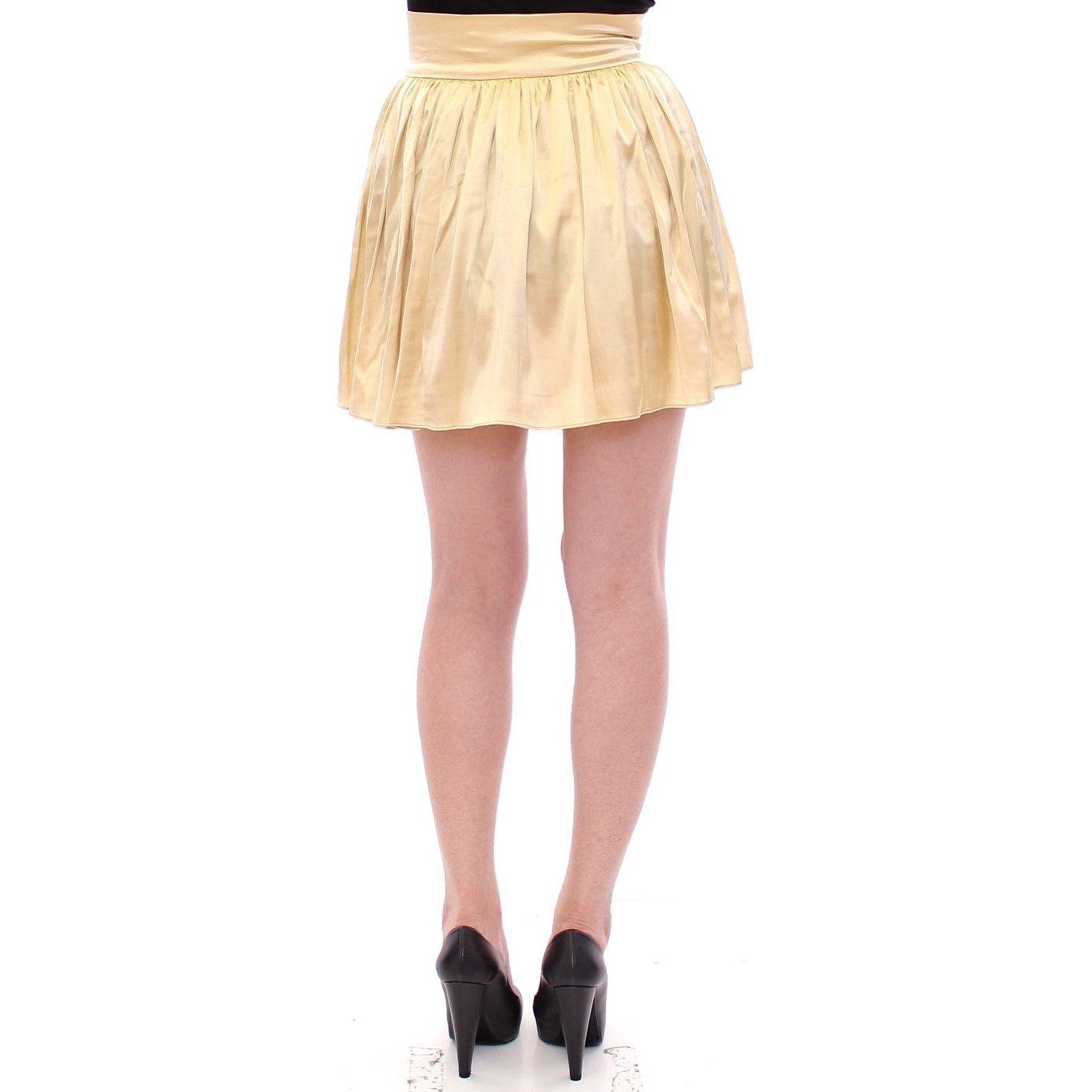 Andrea Incontri Beige Floral Embroidery Mini Skirt