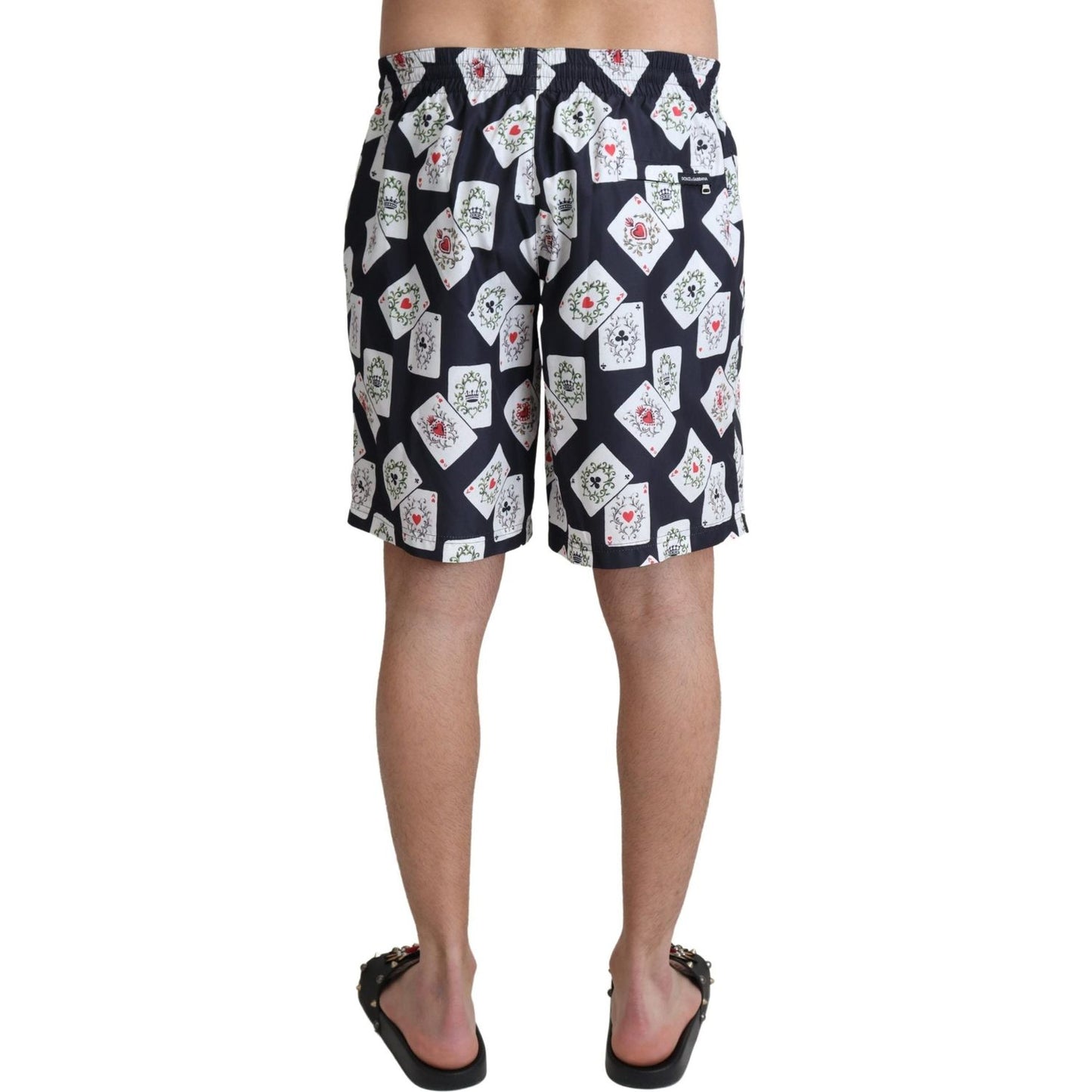 Dolce & Gabbana Black Card Deck Print Beachwear Swimshorts Dolce & Gabbana