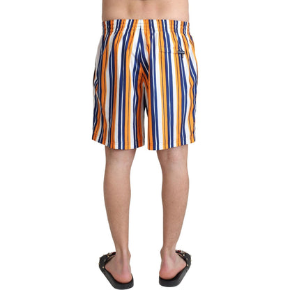 Dolce & Gabbana Multicolor Striped Beachwear Swimshorts Dolce & Gabbana