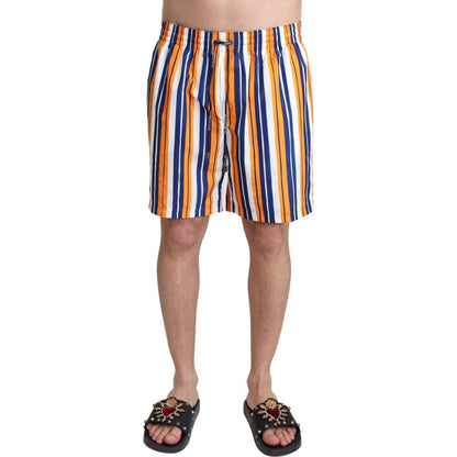 Dolce & Gabbana Multicolor Striped Beachwear Swimshorts Dolce & Gabbana