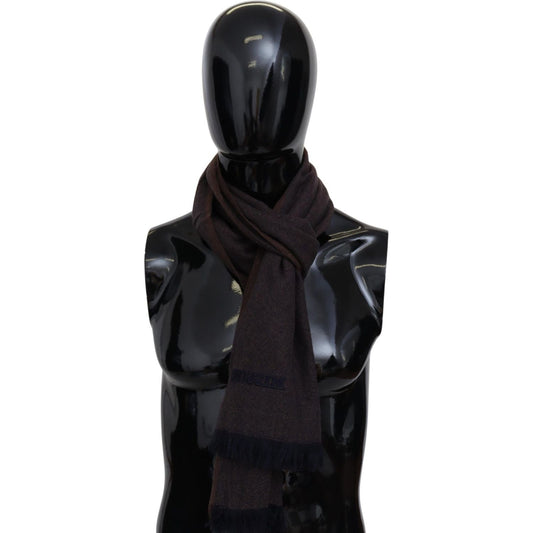 Missoni Brown 100% Cashmere Unisex Neck Wrap Fringes Scarf Missoni