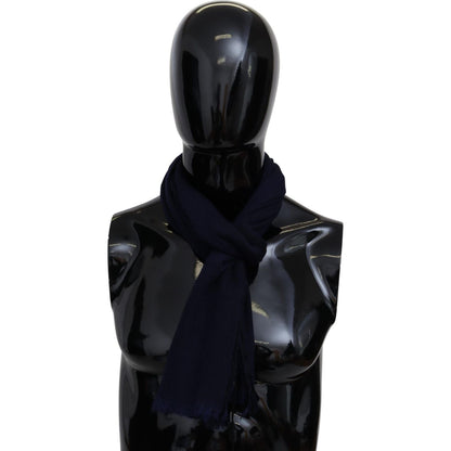 Missoni Blue Wool Knit Unisex Neck Wrap Scarf