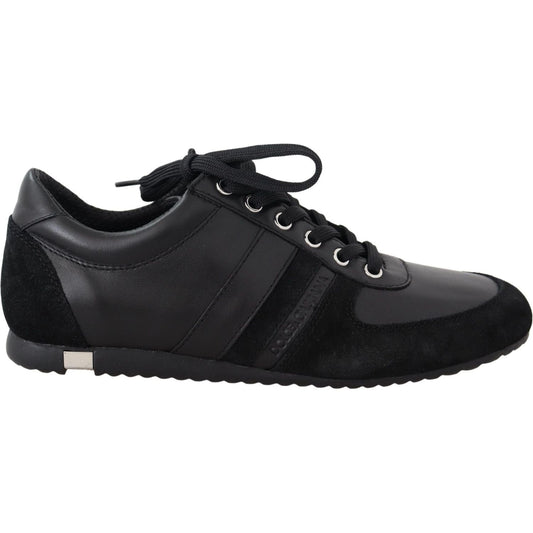 Dolce & Gabbana Black Logo Leather Casual Sneakers Shoes Dolce & Gabbana
