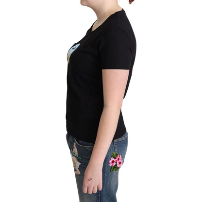 Moschino Black Printed Cotton Short Sleeves T-shirt Moschino