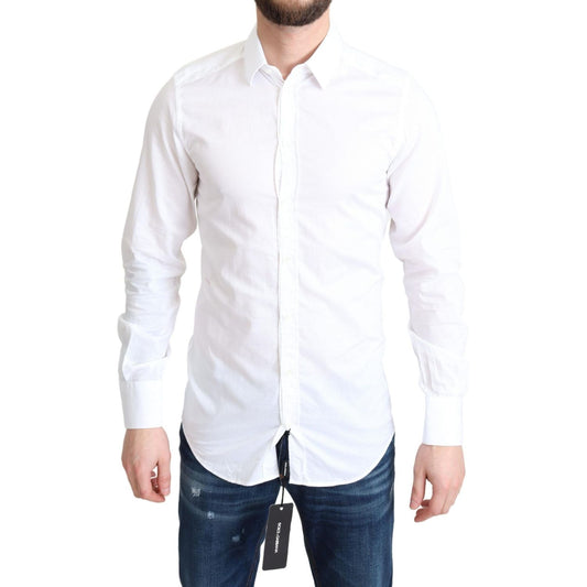 Dolce & Gabbana White Cotton Long Sleeves Formal Shirt Dolce & Gabbana