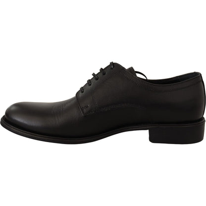 Dolce & Gabbana Black Leather Lace Up Mens Formal Derby Shoes Dolce & Gabbana
