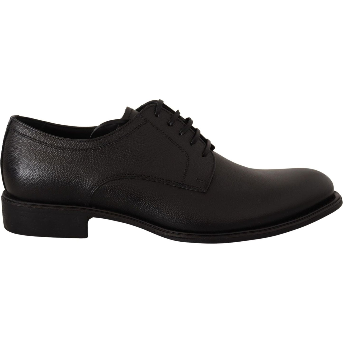 Dolce & Gabbana Black Leather Lace Up Mens Formal Derby Shoes Dolce & Gabbana
