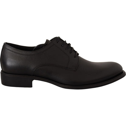 Dolce & Gabbana Black Leather Lace Up Mens Formal Derby Shoes Dolce & Gabbana