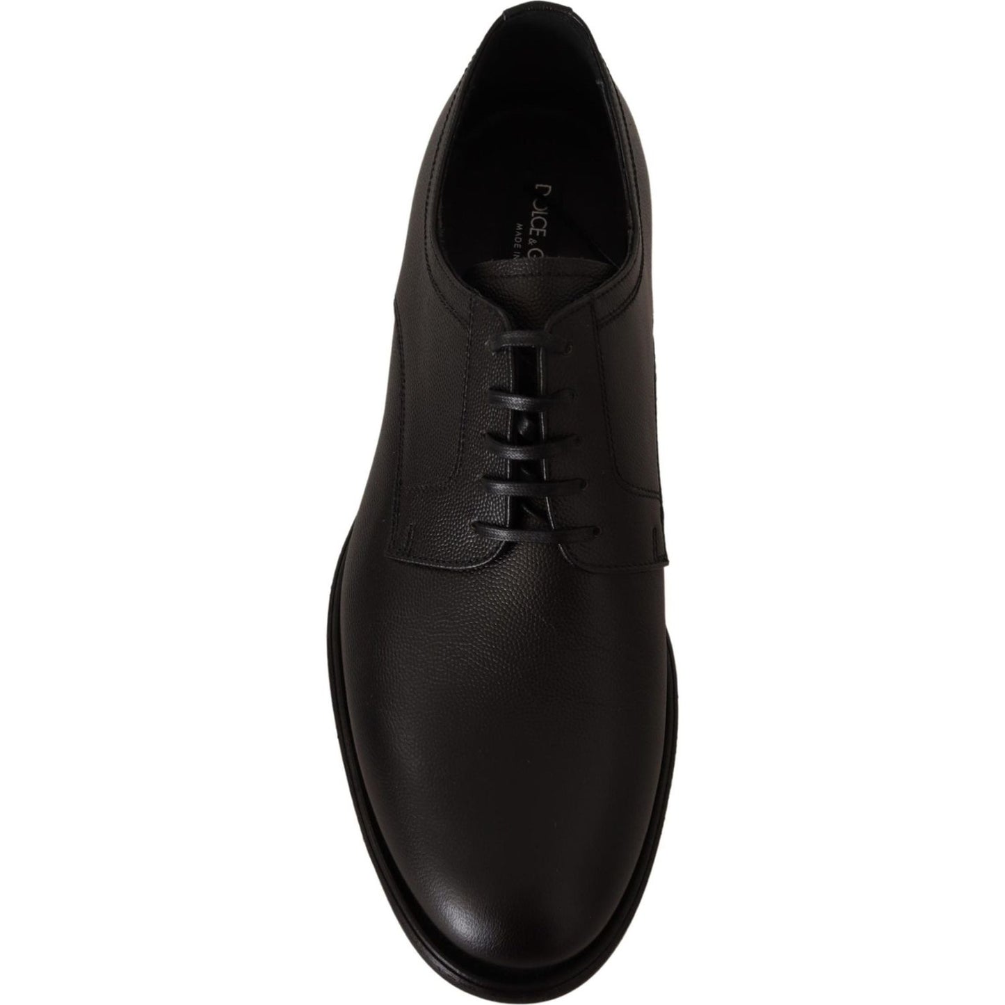 Dolce & Gabbana Black Leather Lace Up Mens Formal Derby Shoes Dolce & Gabbana