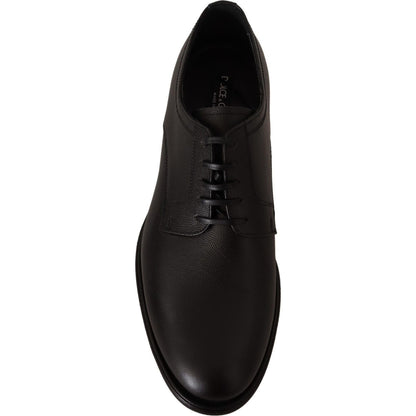 Dolce & Gabbana Black Leather Lace Up Mens Formal Derby Shoes Dolce & Gabbana