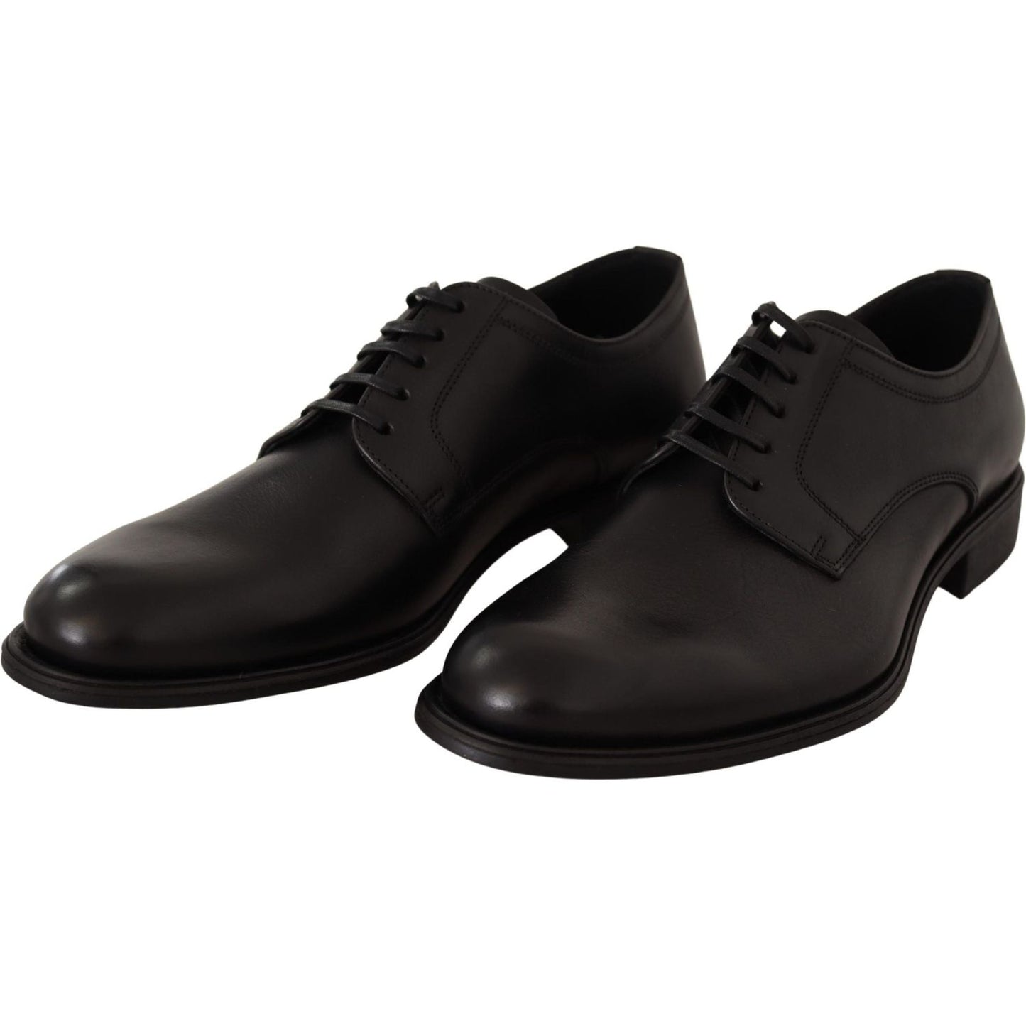 Dolce & Gabbana Black Leather Lace Up Mens Formal Derby Shoes Dolce & Gabbana