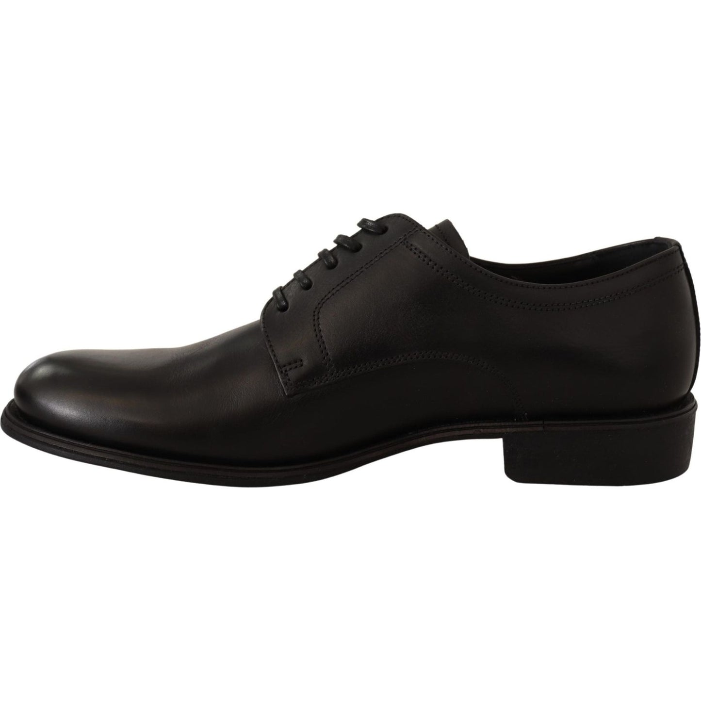 Dolce & Gabbana Black Leather Lace Up Mens Formal Derby Shoes Dolce & Gabbana