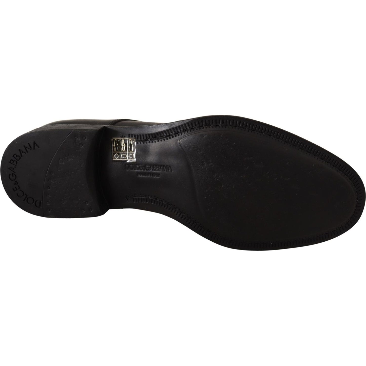 Dolce & Gabbana Black Leather Lace Up Mens Formal Derby Shoes Dolce & Gabbana