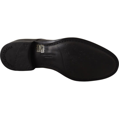 Dolce & Gabbana Black Leather Lace Up Mens Formal Derby Shoes Dolce & Gabbana