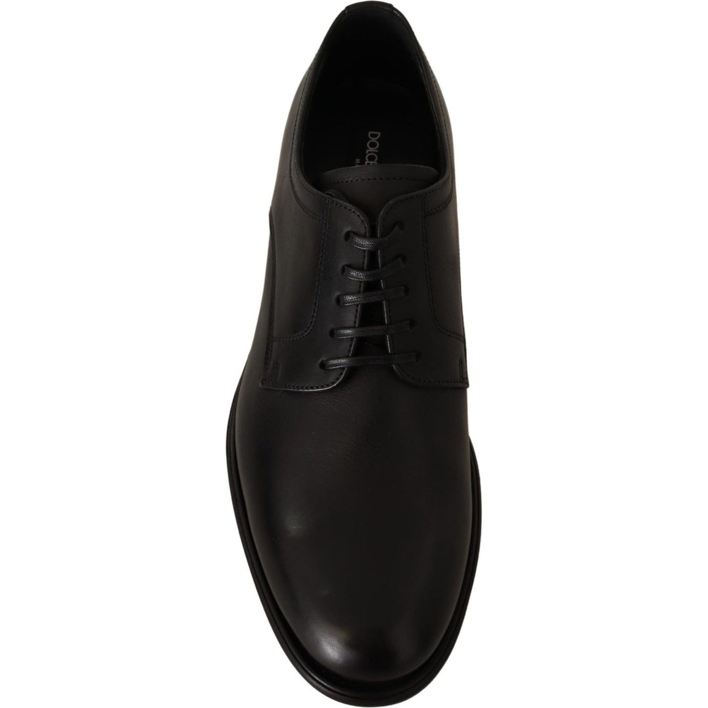 Dolce & Gabbana Black Leather Lace Up Mens Formal Derby Shoes Dolce & Gabbana