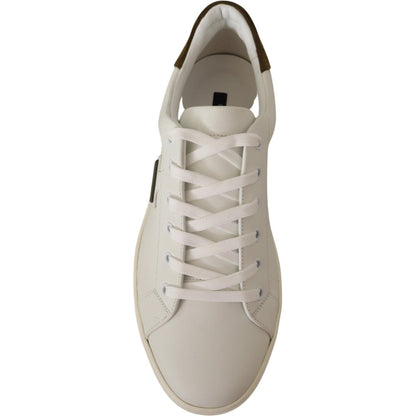 Dolce & Gabbana White Suede Leather Mens Low Tops Sneakers Dolce & Gabbana