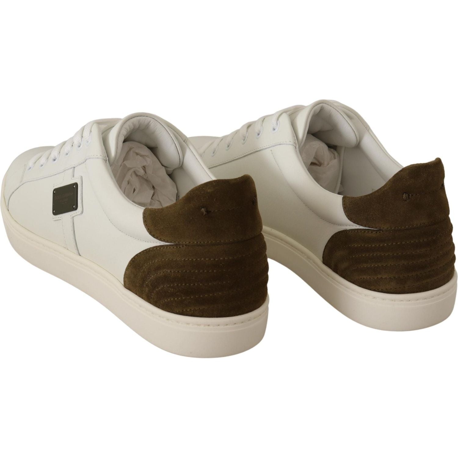 男士时尚白色皮革运动鞋