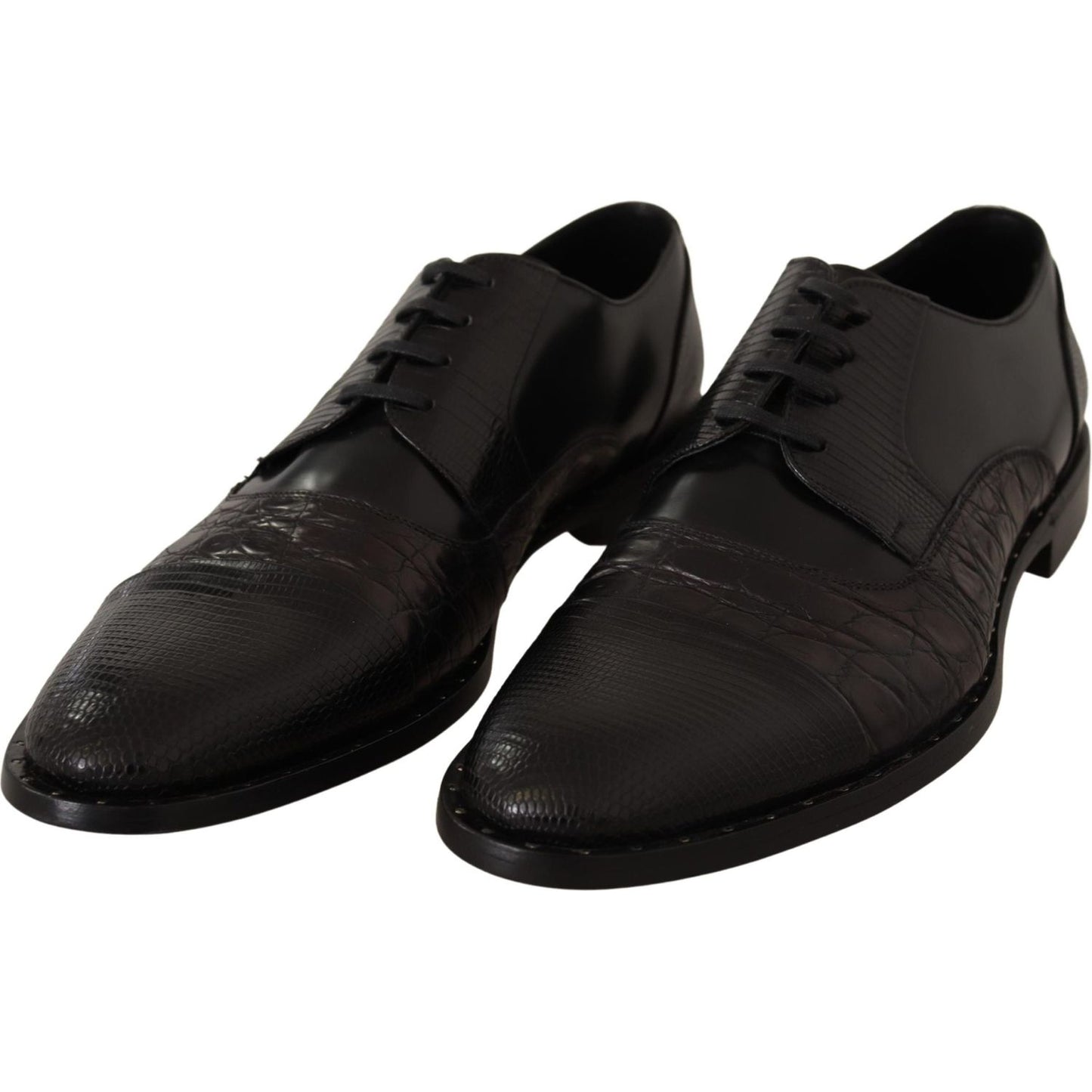 Dolce & Gabbana Black Leather Exotic Skins Formal Shoes Dolce & Gabbana