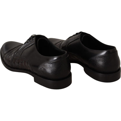 Dolce & Gabbana Black Leather Exotic Skins Formal Shoes Dolce & Gabbana