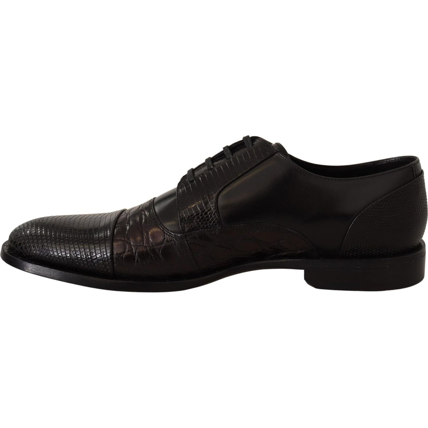 Dolce & Gabbana Black Leather Exotic Skins Formal Shoes Dolce & Gabbana