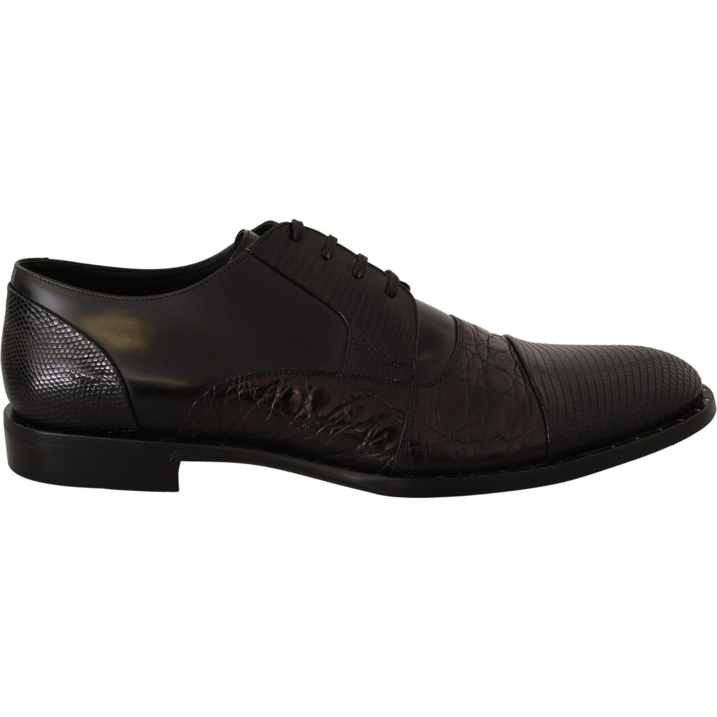 Dolce & Gabbana Black Leather Exotic Skins Formal Shoes Dolce & Gabbana
