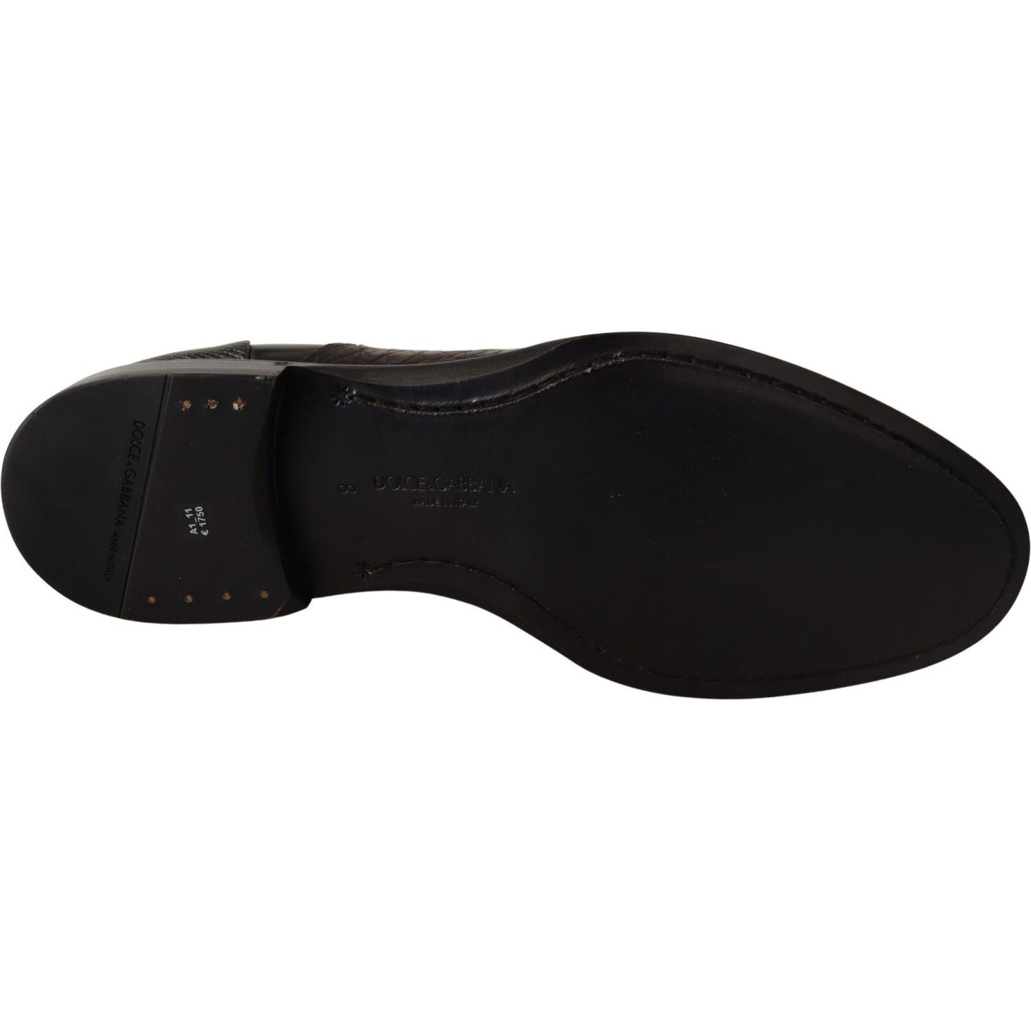 Dolce & Gabbana Black Leather Exotic Skins Formal Shoes Dolce & Gabbana