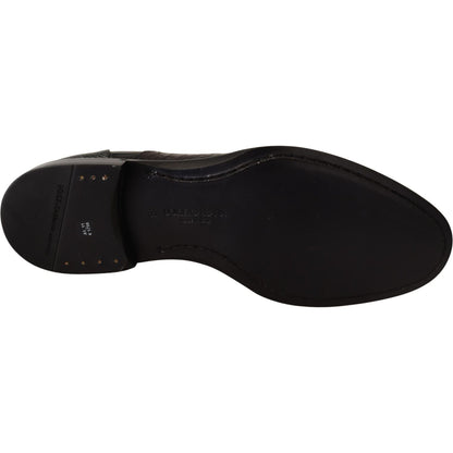 Dolce & Gabbana Black Leather Exotic Skins Formal Shoes Dolce & Gabbana