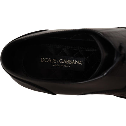 Dolce & Gabbana Black Leather Exotic Skins Formal Shoes Dolce & Gabbana