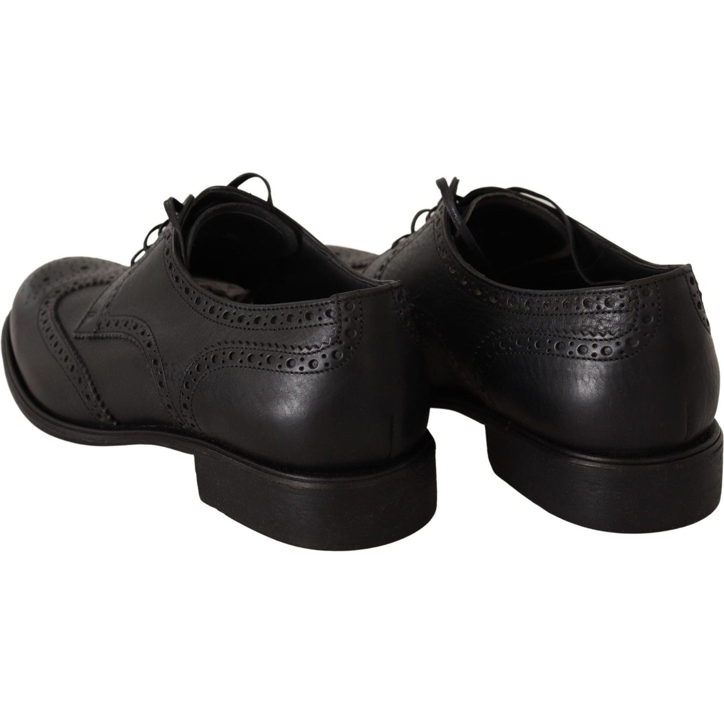 Dolce & Gabbana Black Leather Oxford Wingtip Formal Dress Shoes Dolce & Gabbana