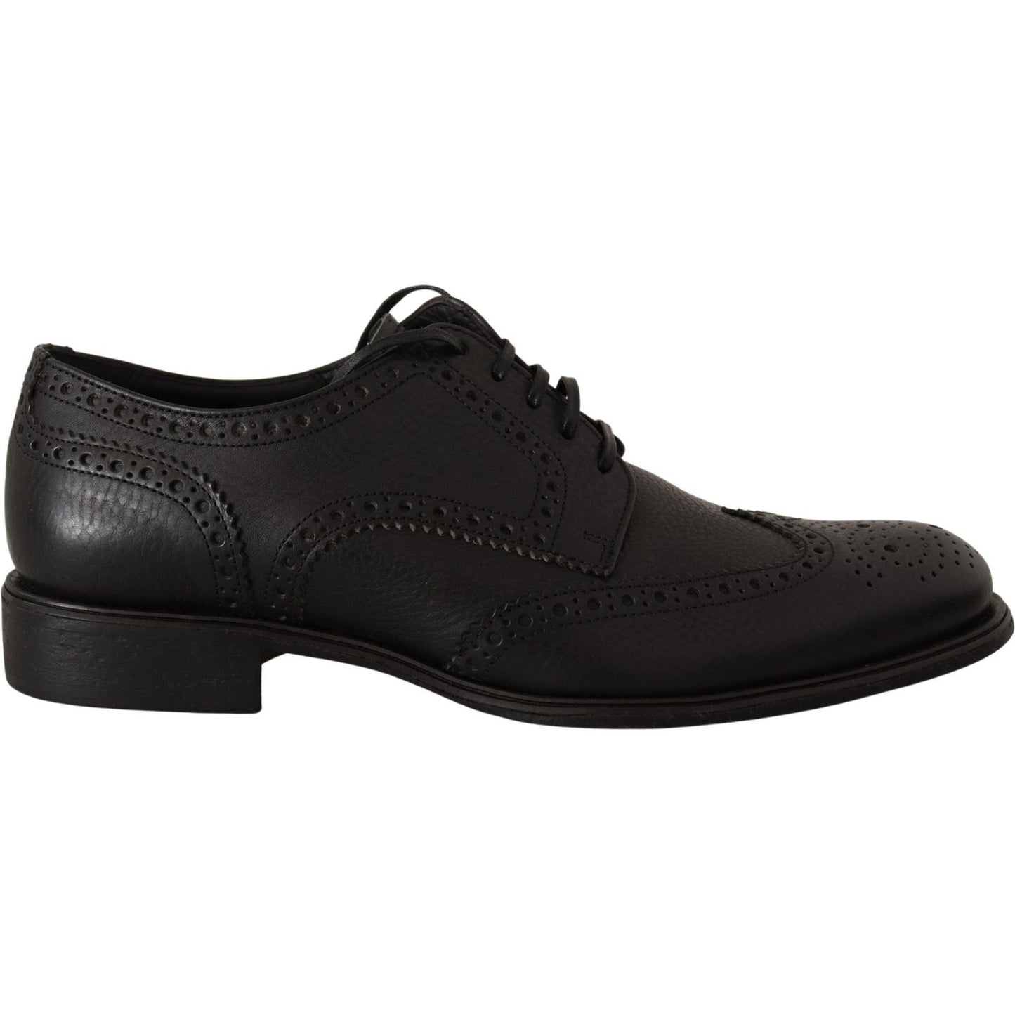 Dolce & Gabbana Black Leather Oxford Wingtip Formal Dress Shoes Dolce & Gabbana