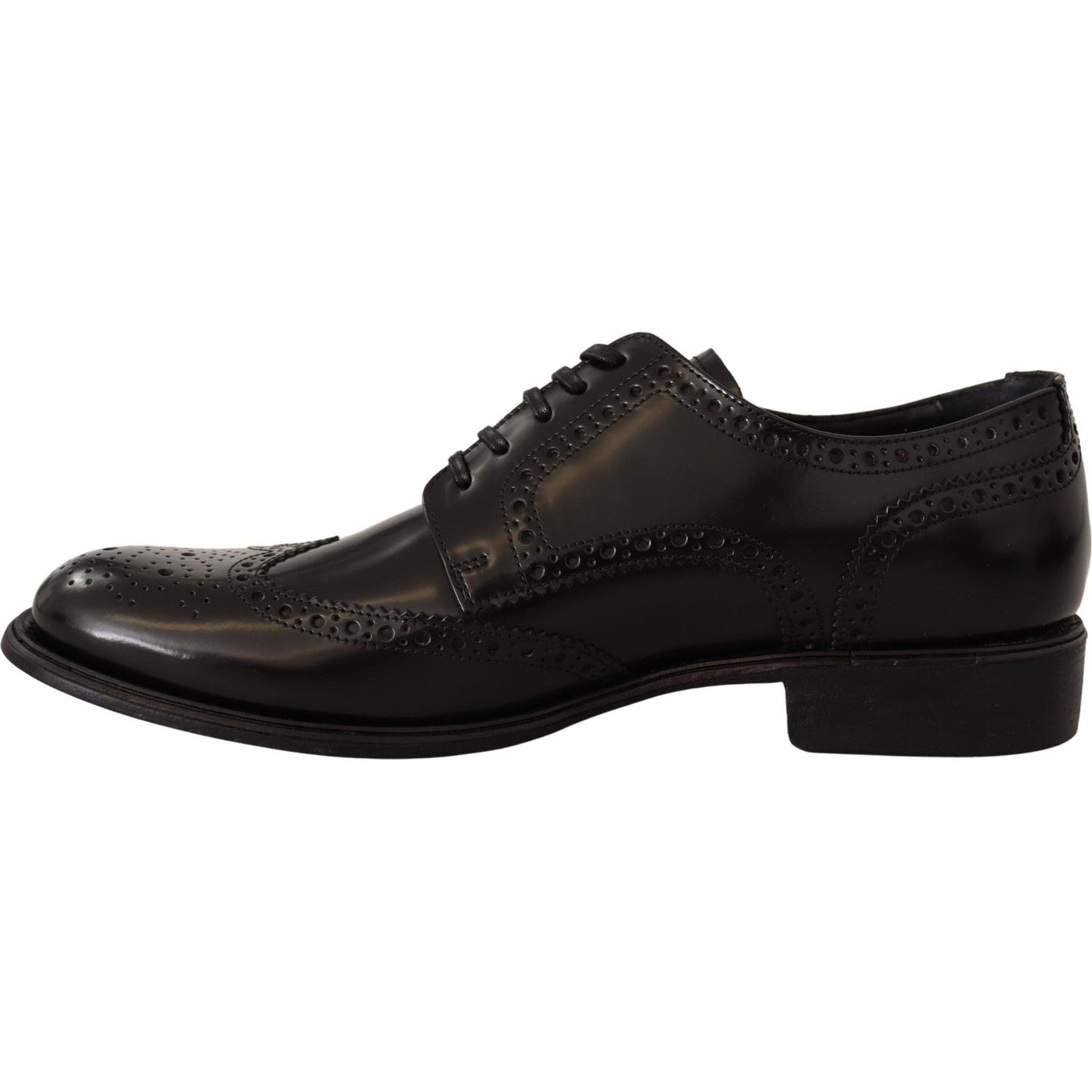 Dolce & Gabbana Black Leather Oxford Wingtip Formal Shoes Dolce & Gabbana