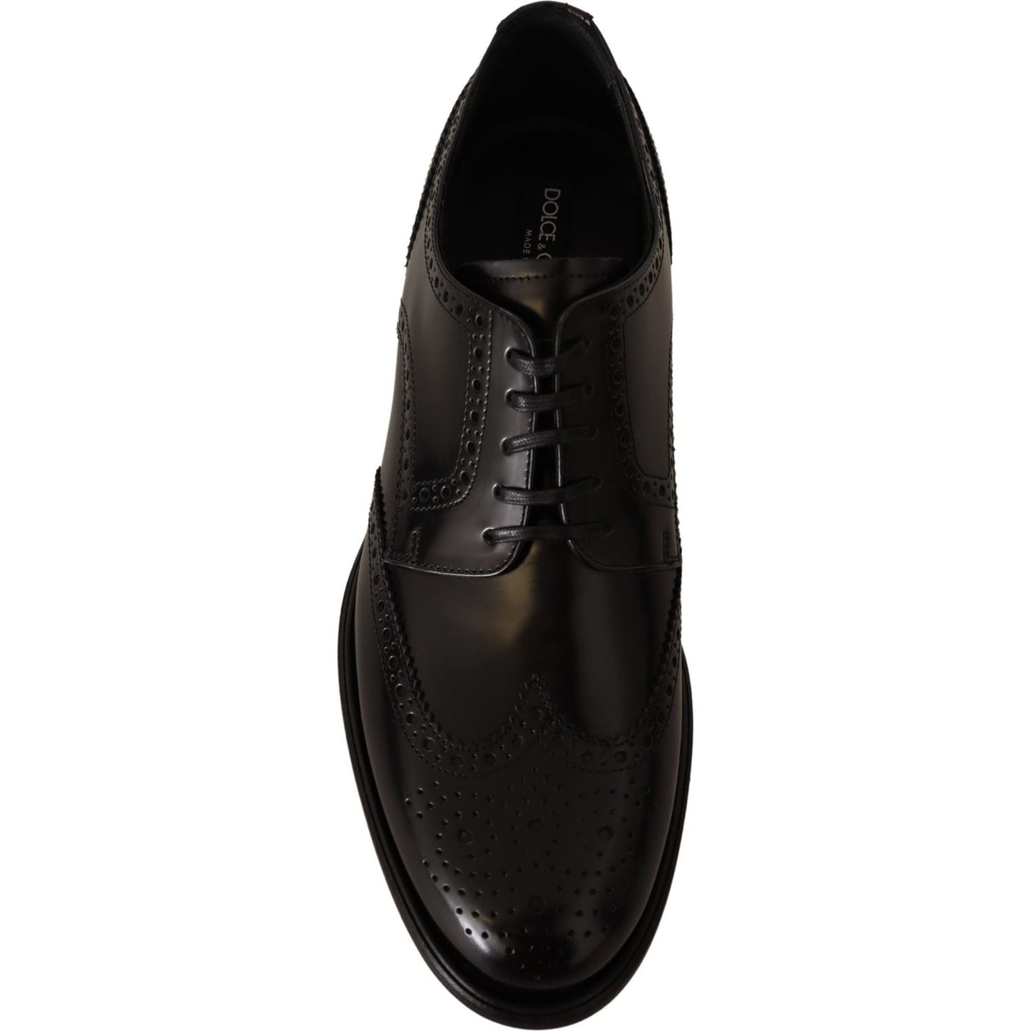 Dolce & Gabbana Black Leather Oxford Wingtip Formal Shoes Dolce & Gabbana
