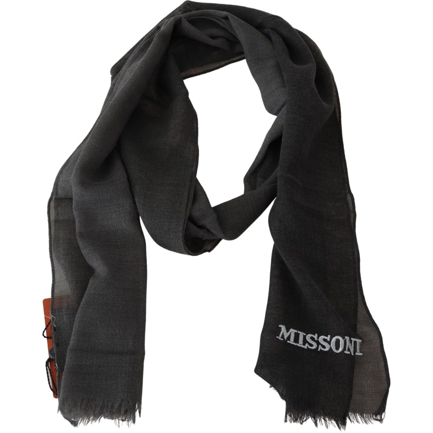 Missoni Black 100% Wool Unisex Neck Wrap Scarf Missoni