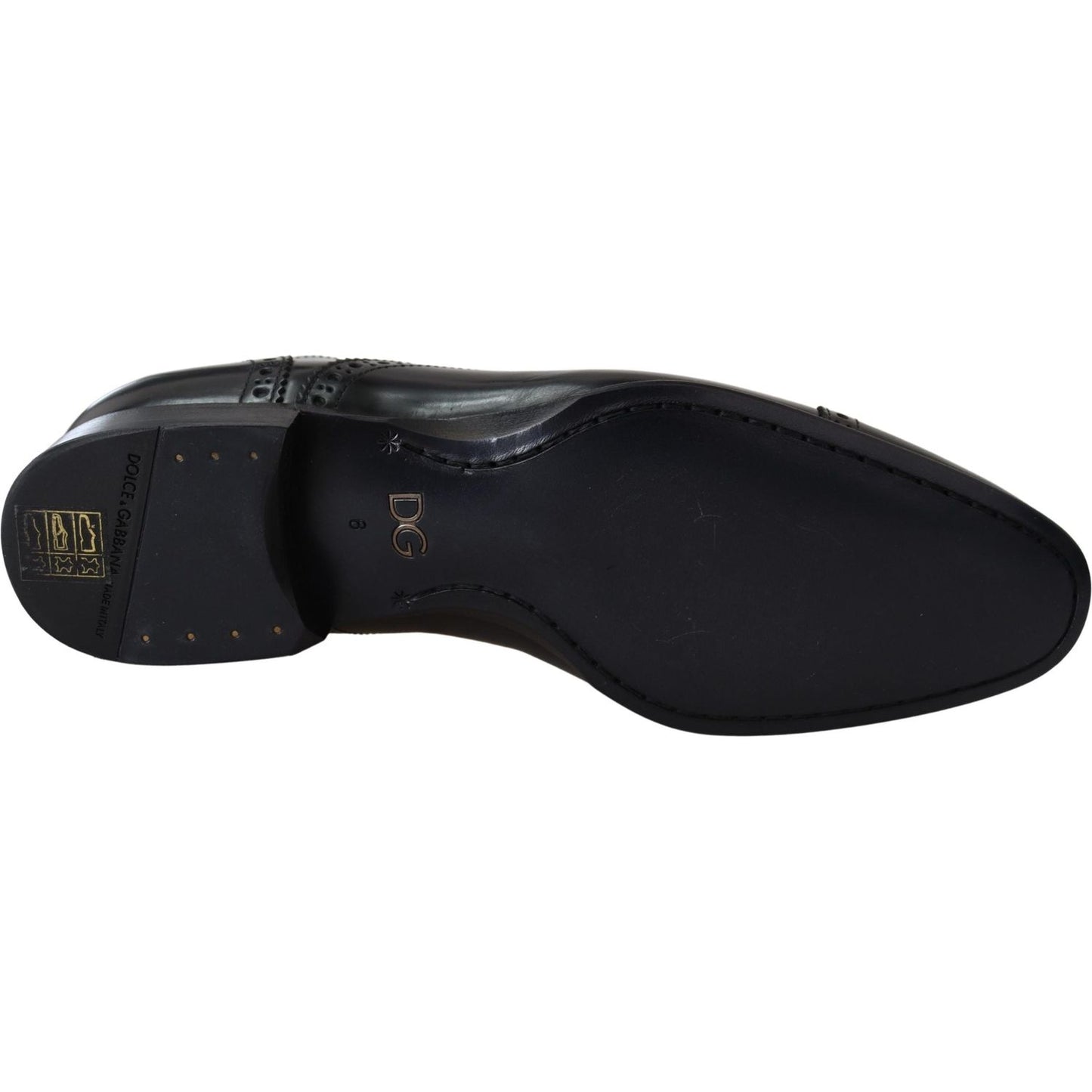 Dolce & Gabbana Black Leather Men Derby Formal Loafers Shoes Dolce & Gabbana