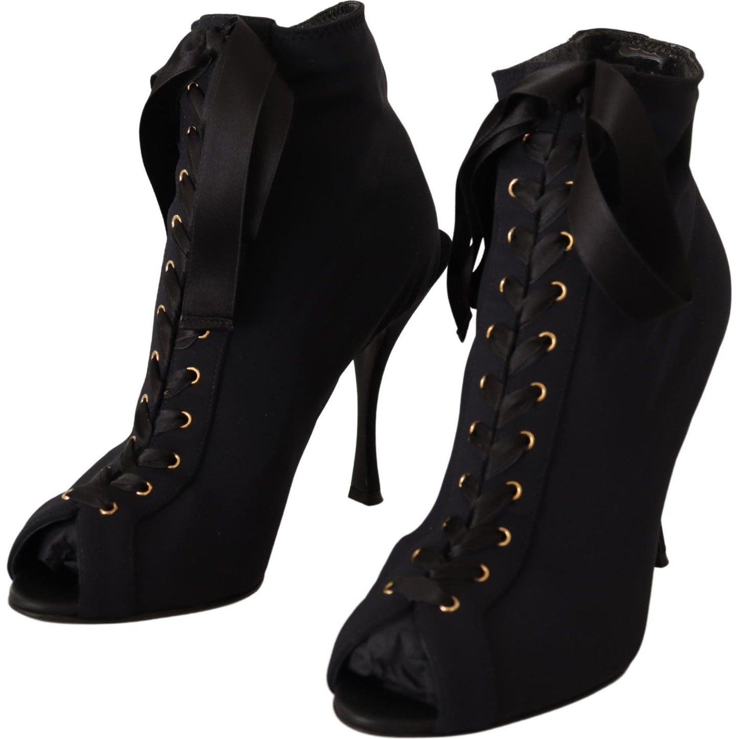 Dolce & Gabbana Elegant Ankle Open Toe Heel Boots Dolce & Gabbana