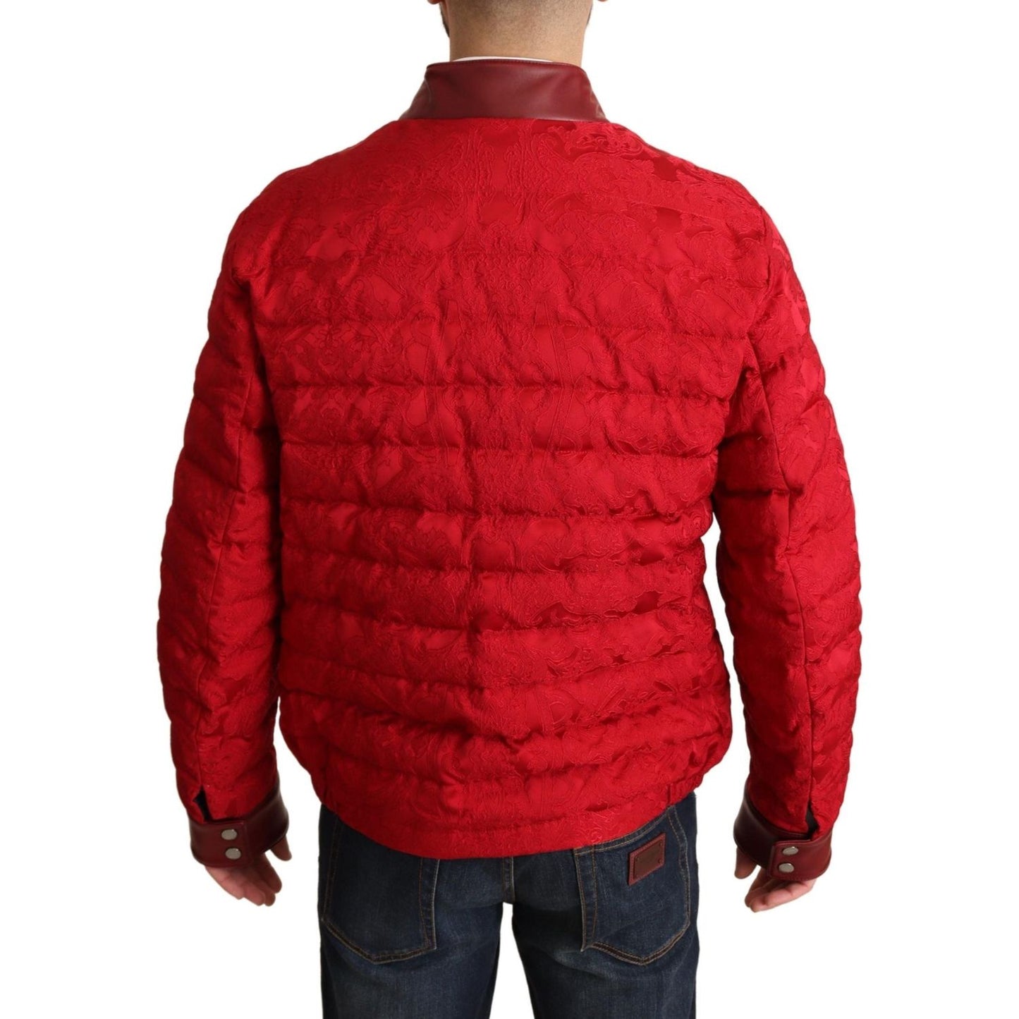 Dolce & Gabbana Red and Gold Bomber Designer Jacket Dolce & Gabbana