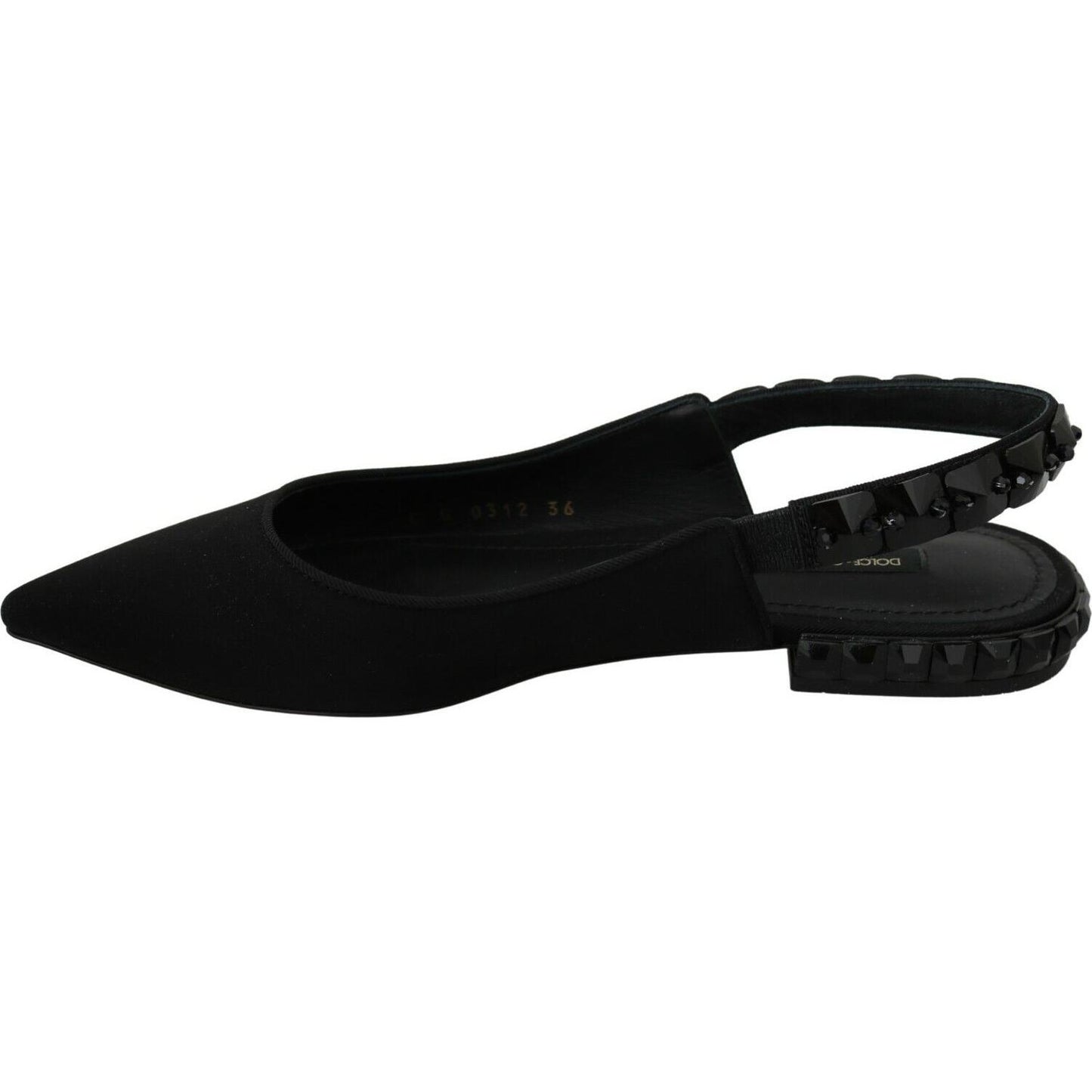 Dolce & Gabbana Elegant Silk Blend Slingback Flats with Crystals Dolce & Gabbana