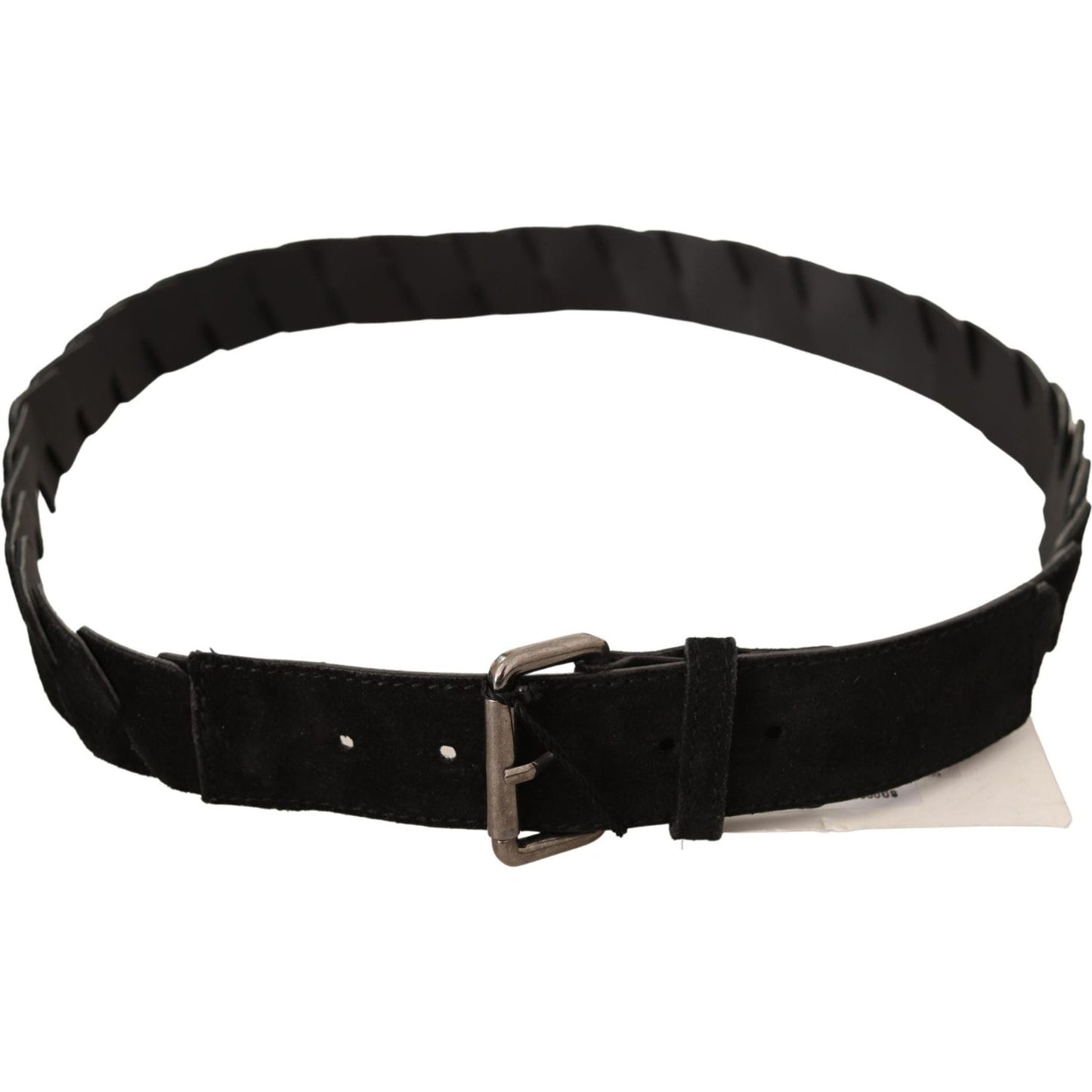 GF Ferre Elegant Black Waist Belt with Metal Buckle MAN BELTS GF Ferre