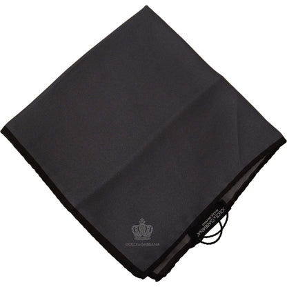 Dolce & Gabbana Gray 100% Silk Square Handkerchief Gray 100% Silk Square Handkerchief