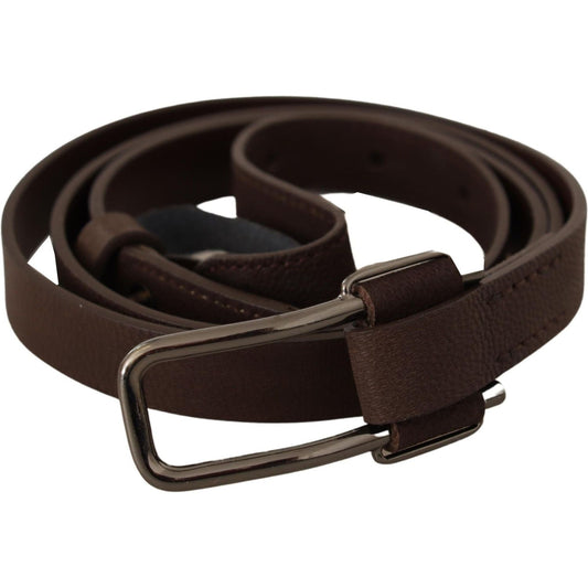 Costume National Brown WX Silver Metal Buckle Belt Costume National