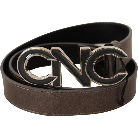 Costume National Brown Letter Logo Buckle Belt Costume National