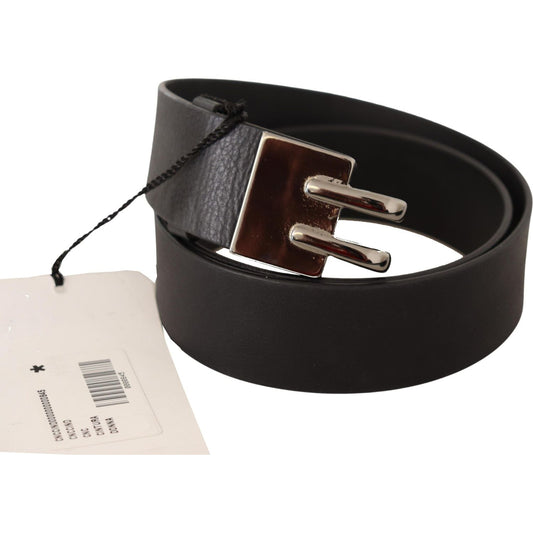 Costume National Elegant Black Leather Fashion Belt WOMAN BELTS Costume National