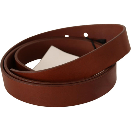 Costume National Brown Leather Silver Fastening Belt Costume National