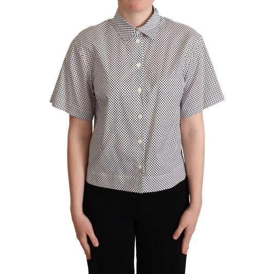Dolce & Gabbana Black Polka Dot Collared Shirt White Dolce & Gabbana