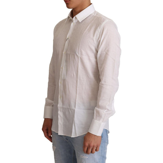 Dolce & Gabbana Elegant White Slim Fit Martini Dress Shirt Dolce & Gabbana