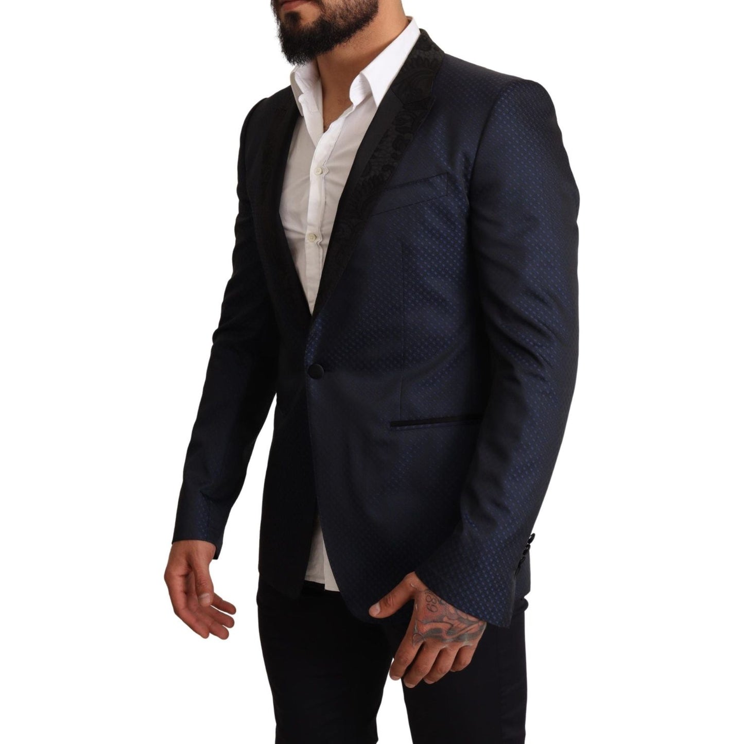 Dolce & Gabbana Blue Wool Slim Fit MARTINI Blazer Jacket