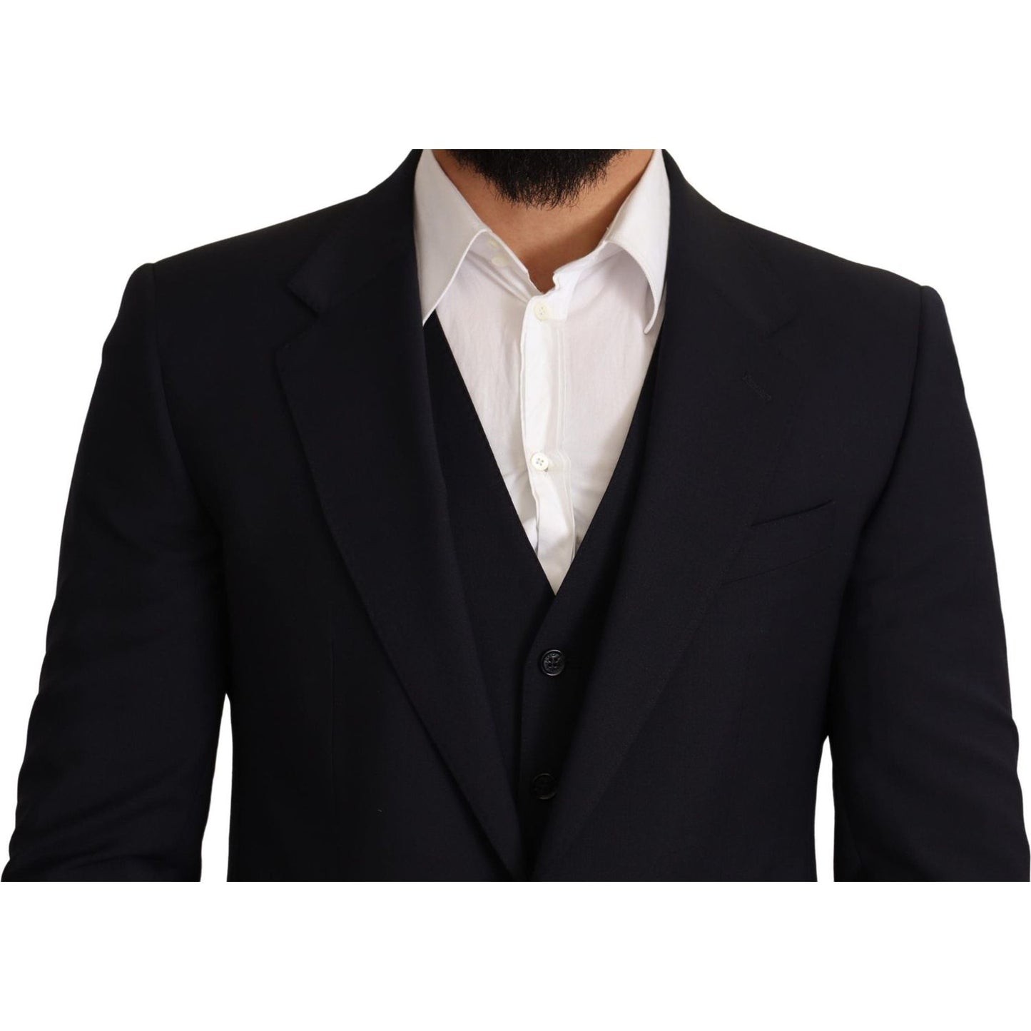 Dolce & Gabbana Elegant Dark Blue Wool Blend Martini Suit Dolce & Gabbana