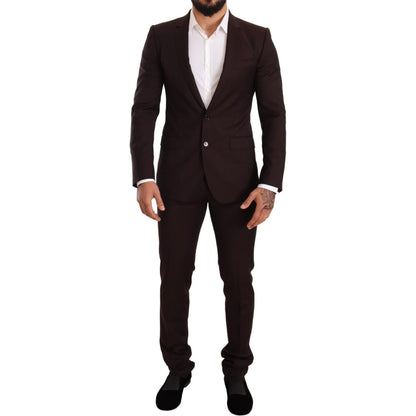 Dolce & Gabbana Bordeaux Wool MARTINI Slim Fit Suit