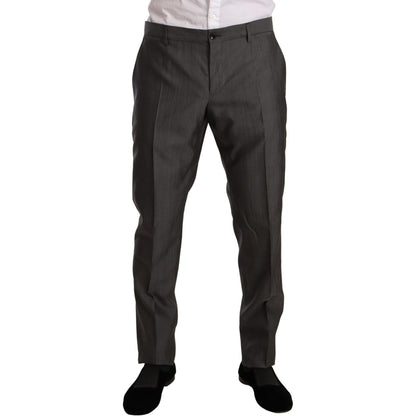 Dolce & Gabbana Gray Metallic MARTINI Slim Fit Set Suit