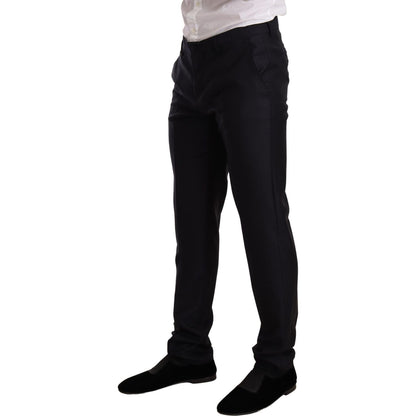 Dolce & Gabbana Blue Pattern MARTINI SLIM FIT 2 Piece Suit Suit